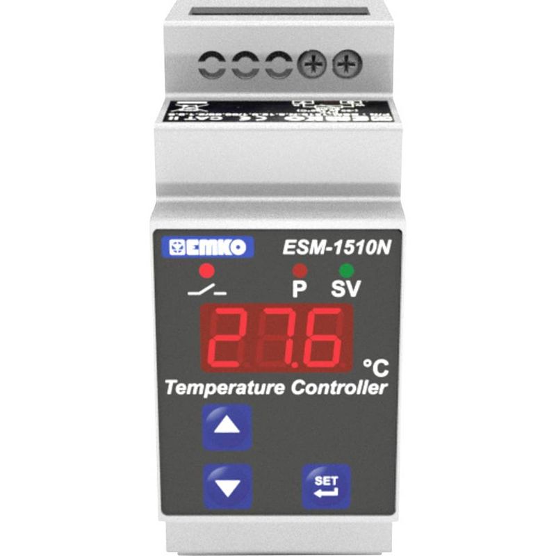 Foto van Emko esm-1510-n.8.10.0.1/00.00/2.0.0.0 tweestandenregelaar temperatuurregelaar k 0 tot 999 °c relais 5 a (l x b x h) 62 x 35 x 90 mm