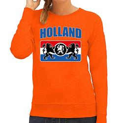 Foto van Oranje fan sweater / trui holland met een nederlands wapen ek/ wk voor dames s - feesttruien