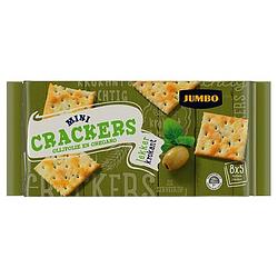 Foto van Jumbo mini crackers olijfolie en oregano 8 x 5 crackers 250g