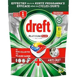 Foto van 2+3 gratis | dreft platinum plus all in one vaatwascapsules citroen, 33 capsules aanbieding bij jumbo