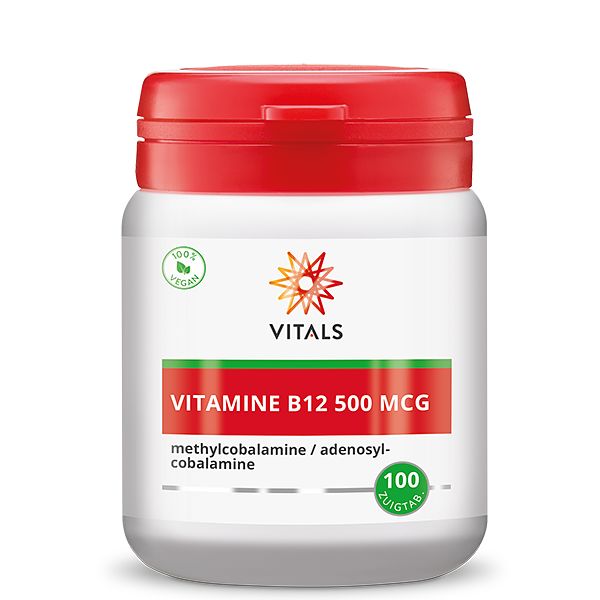 Foto van Vitals vitamine b12 500mcg zuigtabletten