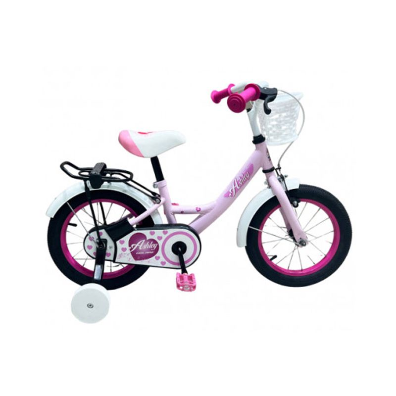 Foto van Volare ashley kinderfiets met handrem en terugtraprem - 12 inch - roze