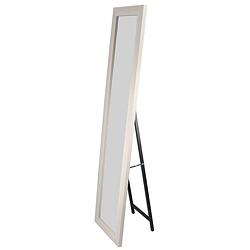 Foto van Lowander staande spiegel 160x40 cm - passpiegel / vrijstaande garderobe spiegel - wit houten lijst