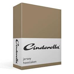 Foto van Cinderella jersey hoeslaken - 100% gebreide jersey katoen - 2-persoons (140x210/220 cm) - taupe