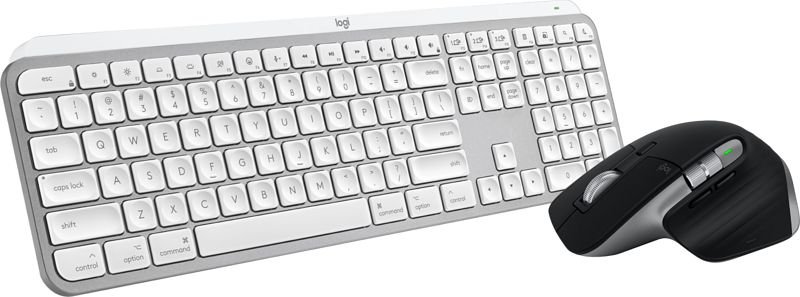 Foto van Logitech mx keys s for mac qwerty wit + logitech mx master 3s voor mac space grey