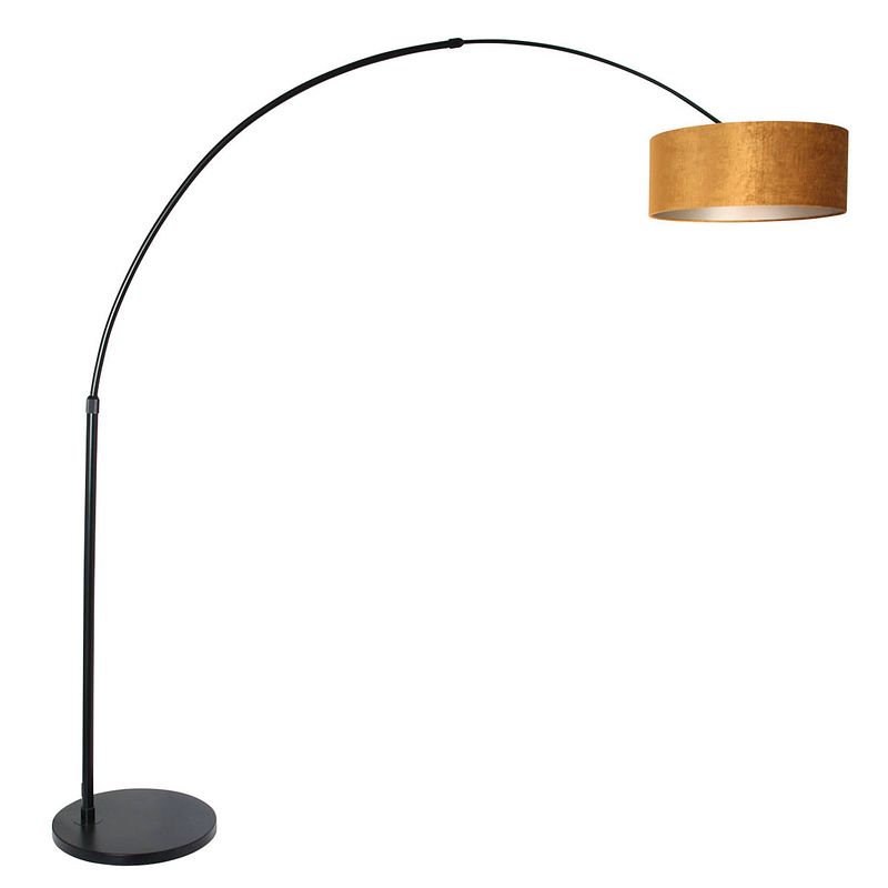 Foto van Steinhauer vloerlamp sparkled light 8129 zwart kap gouden velours