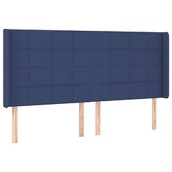 Foto van Vidaxl hoofdbord met randen 163x16x118/128 cm stof blauw