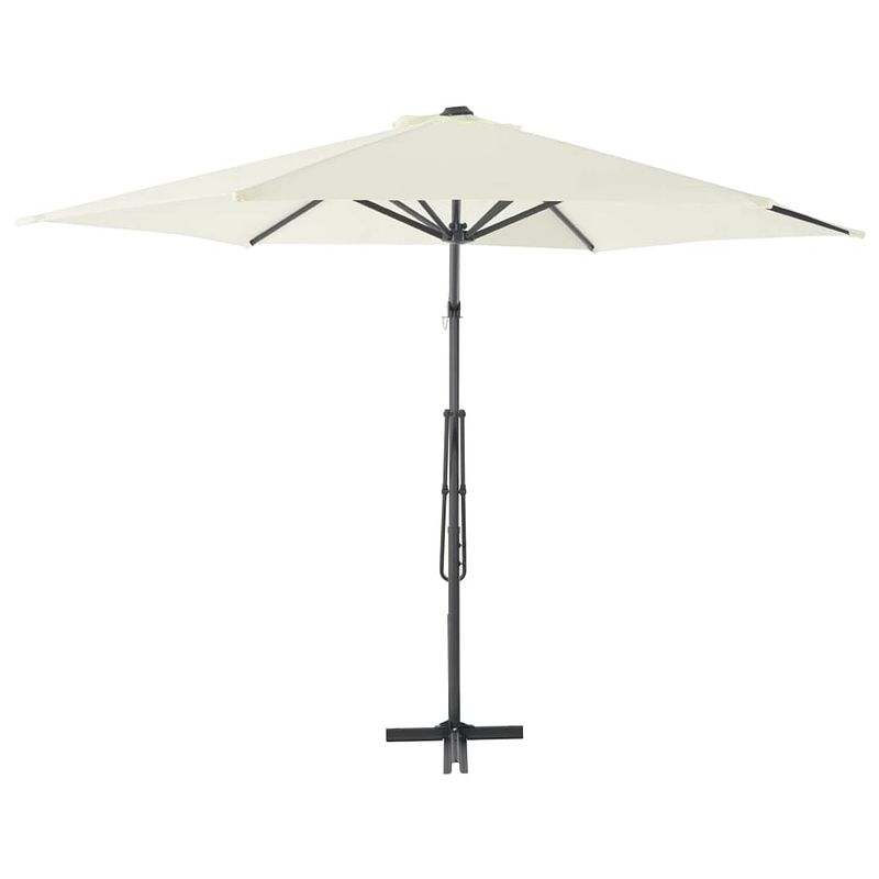 Foto van The living store parasol zand 300 x 230 cm - uv-beschermend polyester - 360 graden draaibaar