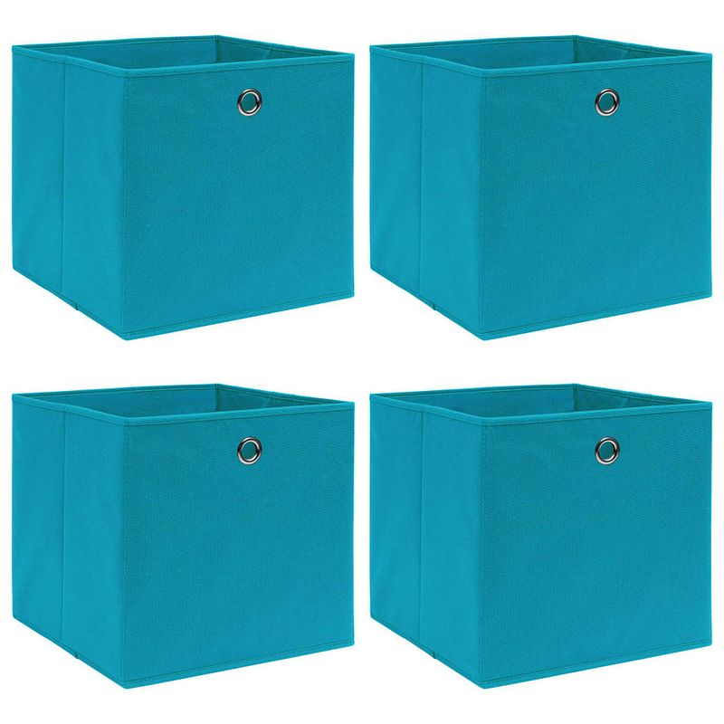 Foto van Vidaxl opbergboxen 4 st 32x32x32 cm stof babyblauw