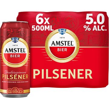 Foto van Amstel pilsener blik 6 x 500ml bij jumbo