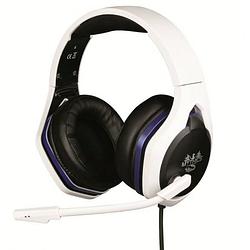 Foto van Konix hyperion headset ps5 on ear headset gamen kabel stereo zwart/wit volumeregeling