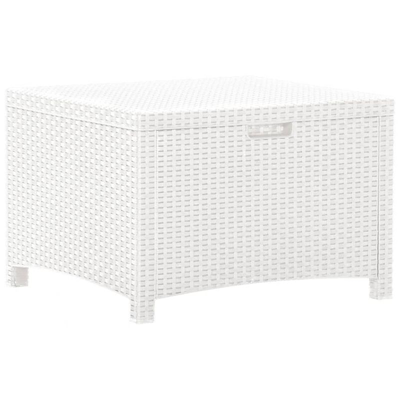 Foto van Vidaxl tuinbox 60x54x41 cm polypropeen rattan wit