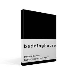 Foto van Beddinghouse percale katoen kussenslopen (set van 2) - 100% percale katoen - 60x70 cm - standaardmaat - black