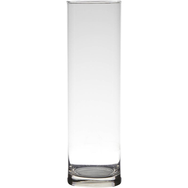 Foto van Glazen bloemen cylinder vaas/vazen 30 x 9 cm transparant - vazen