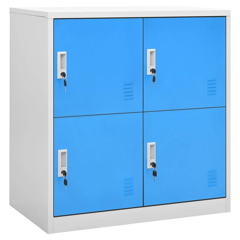 Foto van Infiori lockerkasten 2 st 90x45x92,5 cm staal lichtgrijs en blauw