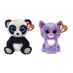 Foto van Ty - knuffel - beanie boo's - bamboo panda & cassidy cat