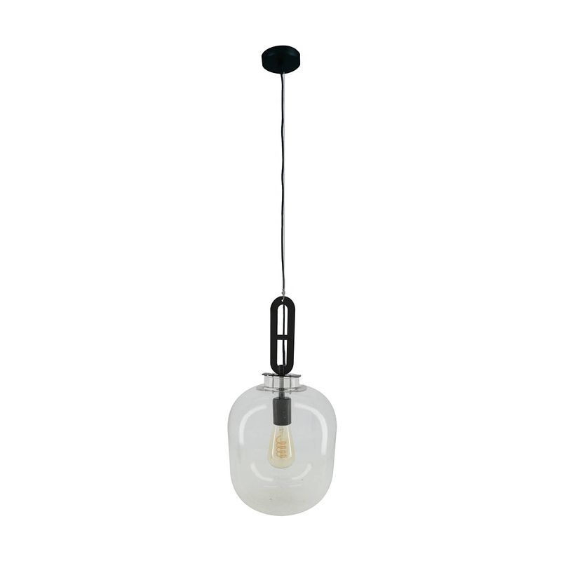 Foto van Dknc - hanglamp glas - 30x30x52cm - transparant