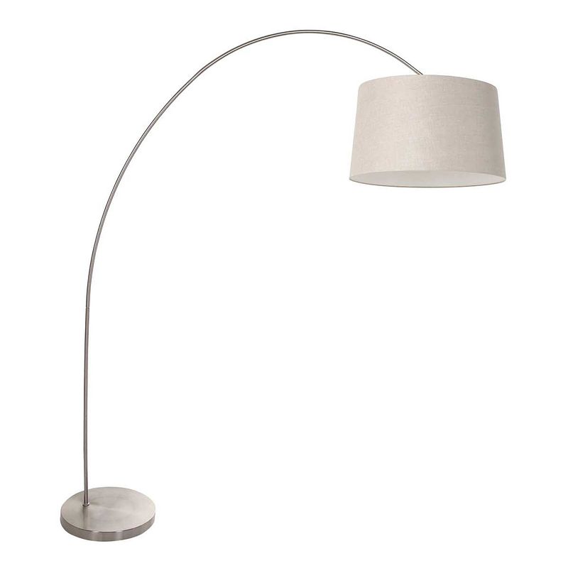 Foto van Mexlite solva vloerlamp - e27 (grote fitting) - grijs en staal