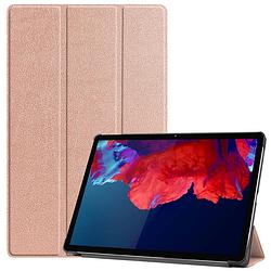 Foto van Basey lenovo tab p11 hoesje kunstleer hoes case cover lenovo tab p11-rose goud