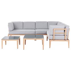 Foto van Beliani rima iii - loungeset-grijs-aluminium, polyester