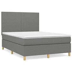 Foto van The living store boxspringbed s - bedframe 203x144x118/128 cm - pocketvering matras 140x200x20 cm - topmatras 140x200x5