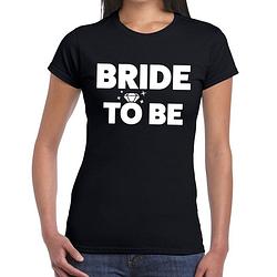 Foto van Bride to be tekst t-shirt zwart dames - dames shirt bride to be - vrijgezellenfeest kleding m