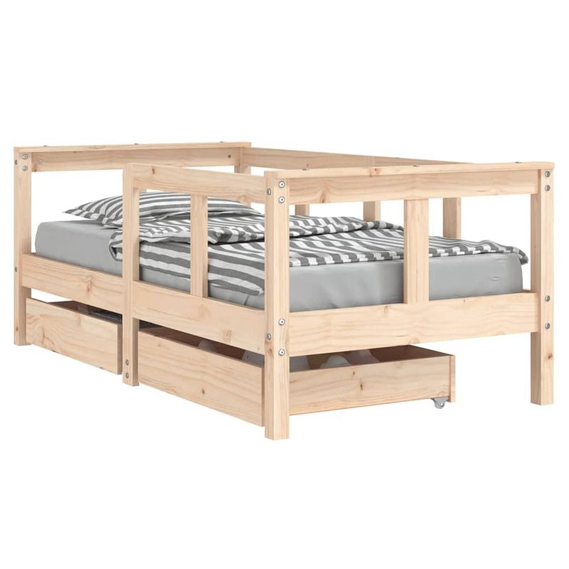 Foto van Vidaxl kinderbedframe met lades 70x140 cm massief grenenhout