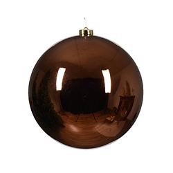 Foto van Decoris - kerstbal kunststof d20 cm espresso kerst