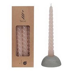 Foto van Twisted candles set 4 st. white pink