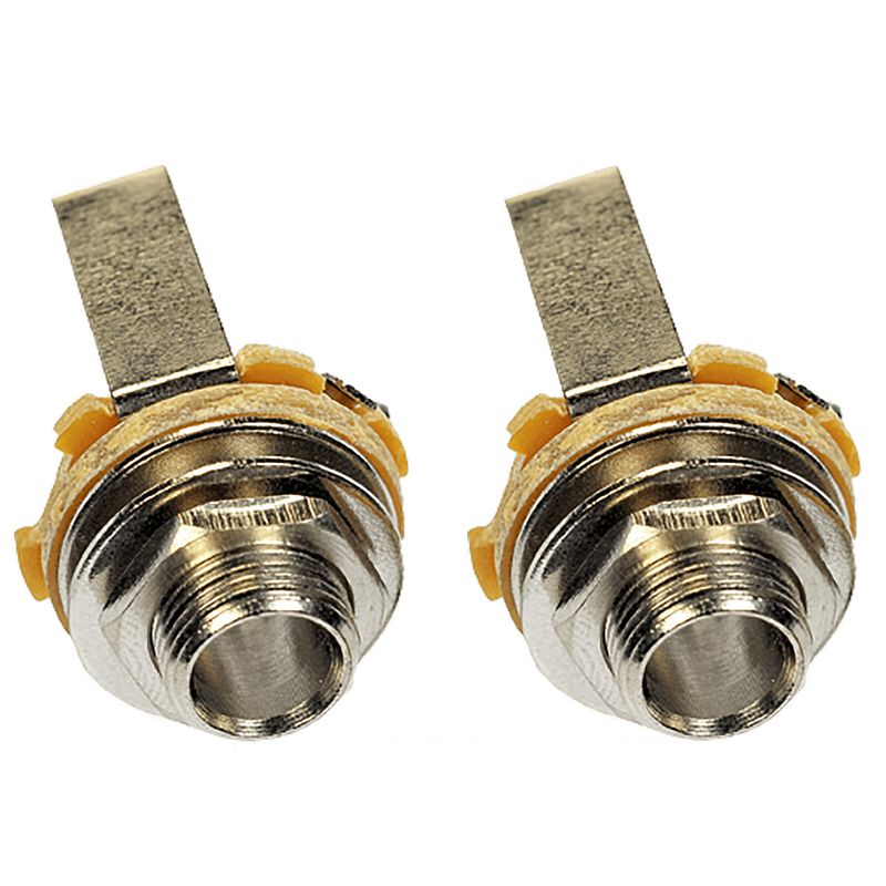 Foto van Yellow cable jack06 chassisdeel 6.3mm ts jack (2 stuks)