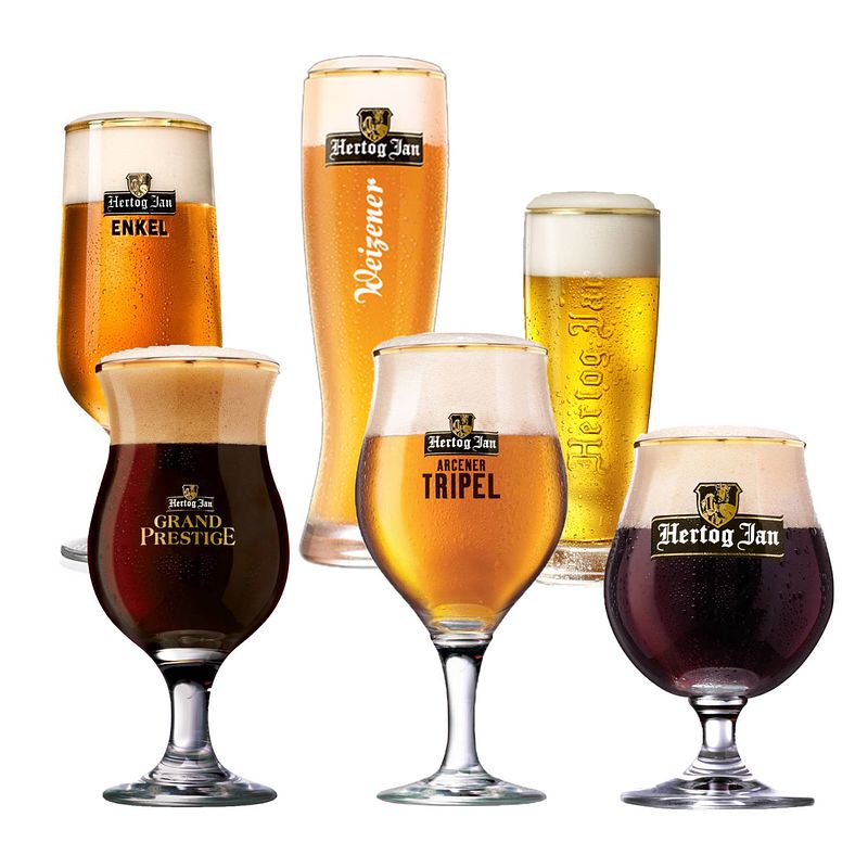 Foto van Bierglazen cadeau set - hertog jannen - 6 stuks