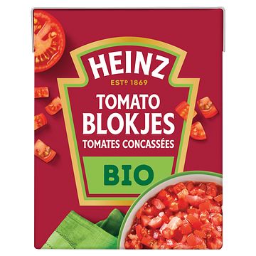 Foto van Heinz tomaten blokjes bio 390g bij jumbo