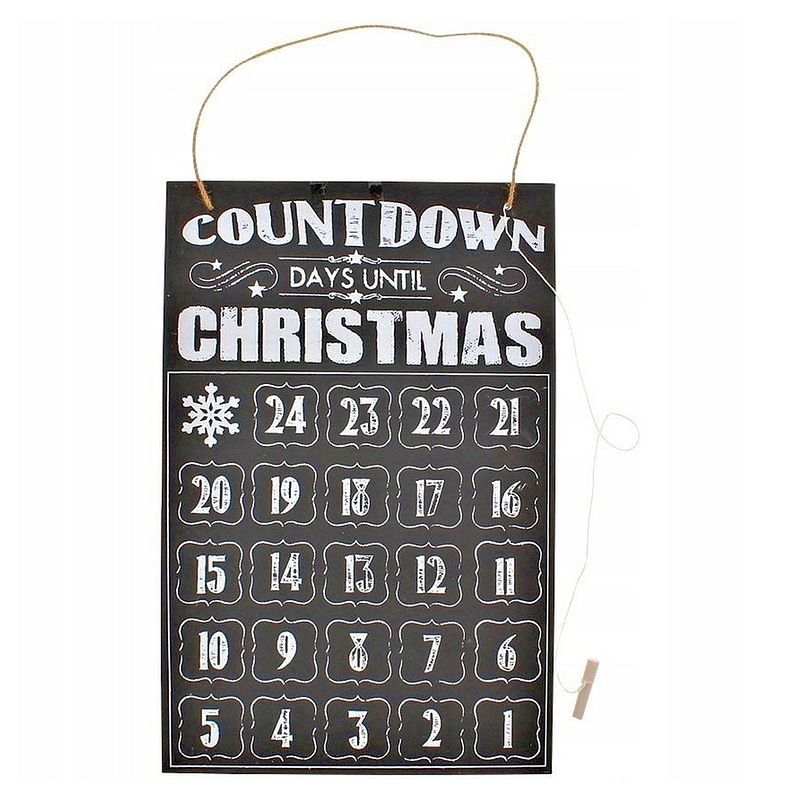 Foto van Advent chalkboard - aftellen naar kerst - kerst countdown met krijt bord incl krijtje