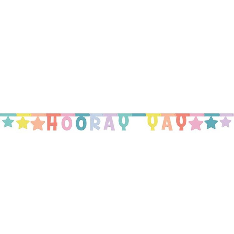 Foto van Folat letterslinger hooray yay 1,6 meter papier regenboog