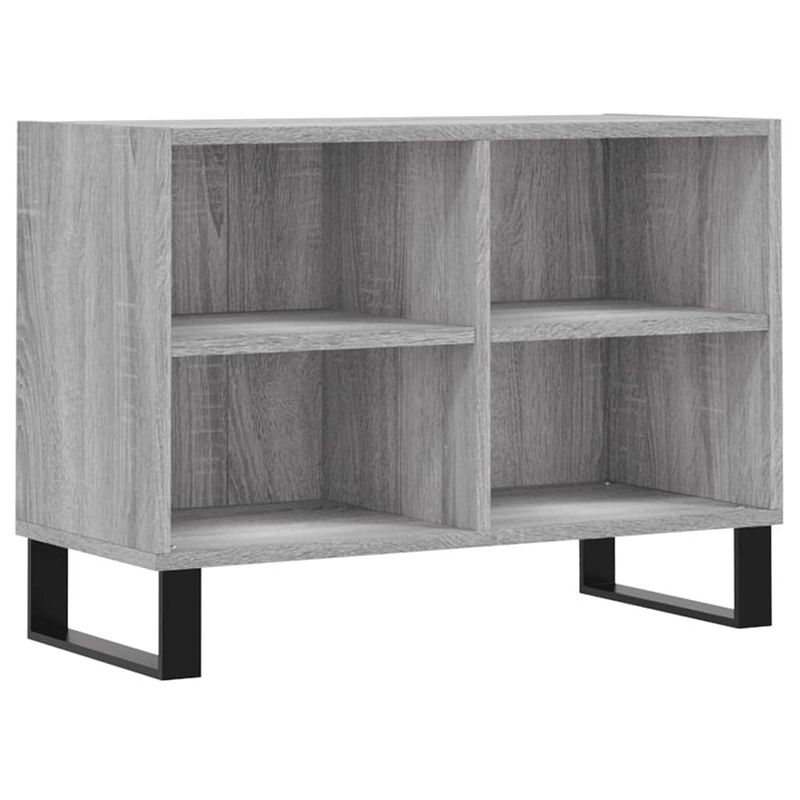 Foto van The living store tv-meubel - tv-kast - 69.5 x 30 x 50 cm - grijs sonoma eiken - bewerkt hout en ijzer