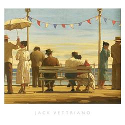 Foto van Jack vettriano - the pier kunstdruk 72x67cm