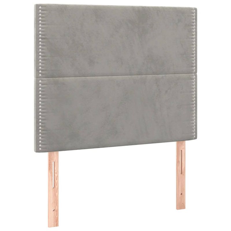 Foto van The living store hoofdbord - hoofdeind - lichtgrijs - 90x5x118/128 cm - stof materiaal