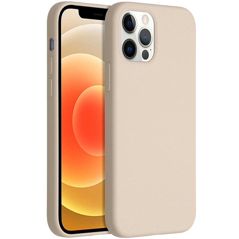 Foto van Accezz liquid silicone voor apple iphone 12 (pro) telefoonhoesje bruin