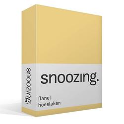 Foto van Snoozing - flanel - hoeslaken - 180x200 cm - geel