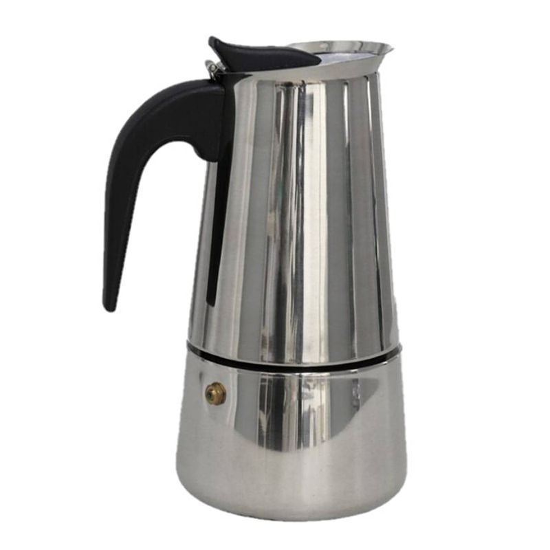 Foto van Zilveren percolator / espresso koffie apparaat voor 2 kopjes rvs - percolators