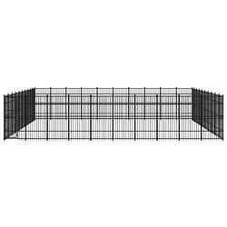 Foto van The living store hondenkennel - stalen stangen - 960 x 960 x 200 cm - zwart