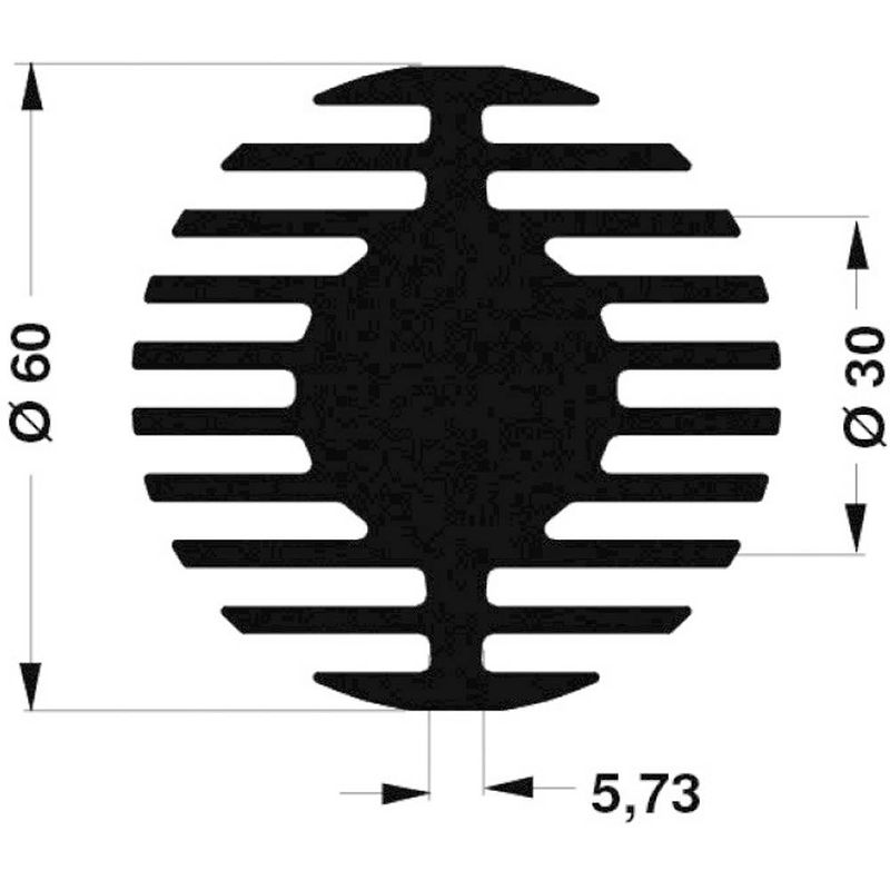 Foto van Fischer elektronik sk 578 50 sa led-koellichaam 1.45 k/w (ø x h) 60 mm x 50 mm