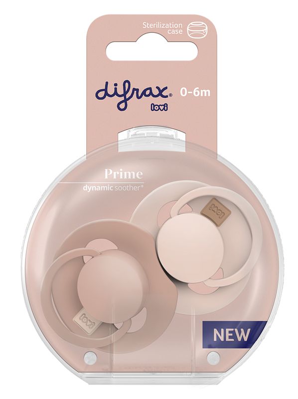 Foto van Difrax lovi prime pacifier 0-6 months - nude/blush