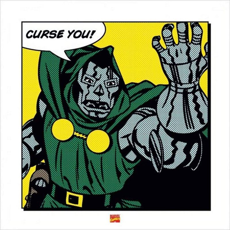 Foto van Pyramid dr doom curse you kunstdruk 40x40cm