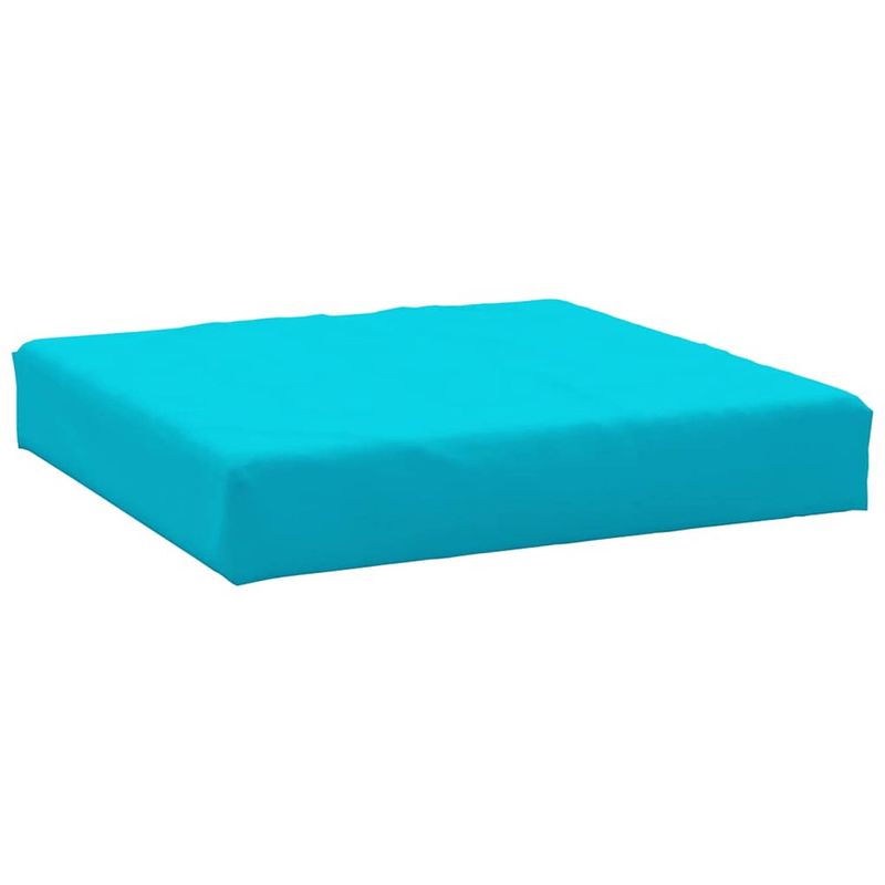 Foto van The living store palletkussen - 60 x 60 x 8 cm - oxford stof - zachte schuimvezel vulling - turquoise