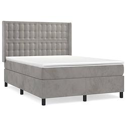 Foto van The living store boxspringbed - comfort - bedmatras 140x190x20cm - pocketvering - middelharde ondersteuning - bedframe