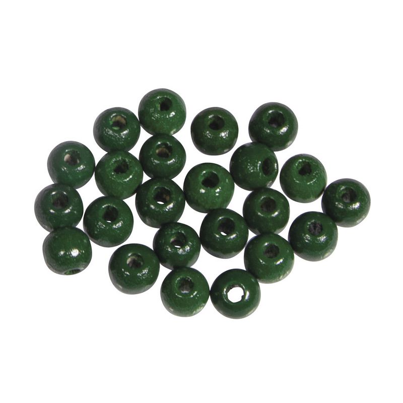 Foto van 115x stuks donkergroene houten kralen 6 mm - hobbykralen