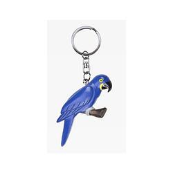 Foto van Houten blauwe papegaai sleutelhanger 8 cm - sleutelhangers