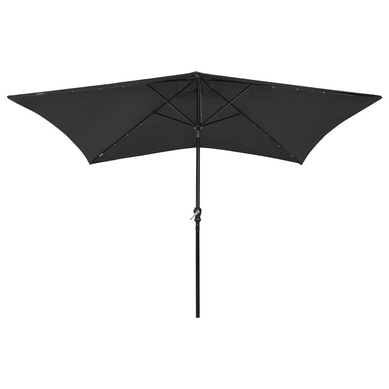 Foto van The living store parasol solarled - 200x300x247 cm - zwart polyester en staal