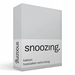 Foto van Snoozing - katoen - extra hoog - hoeslaken - 160x200 - grijs